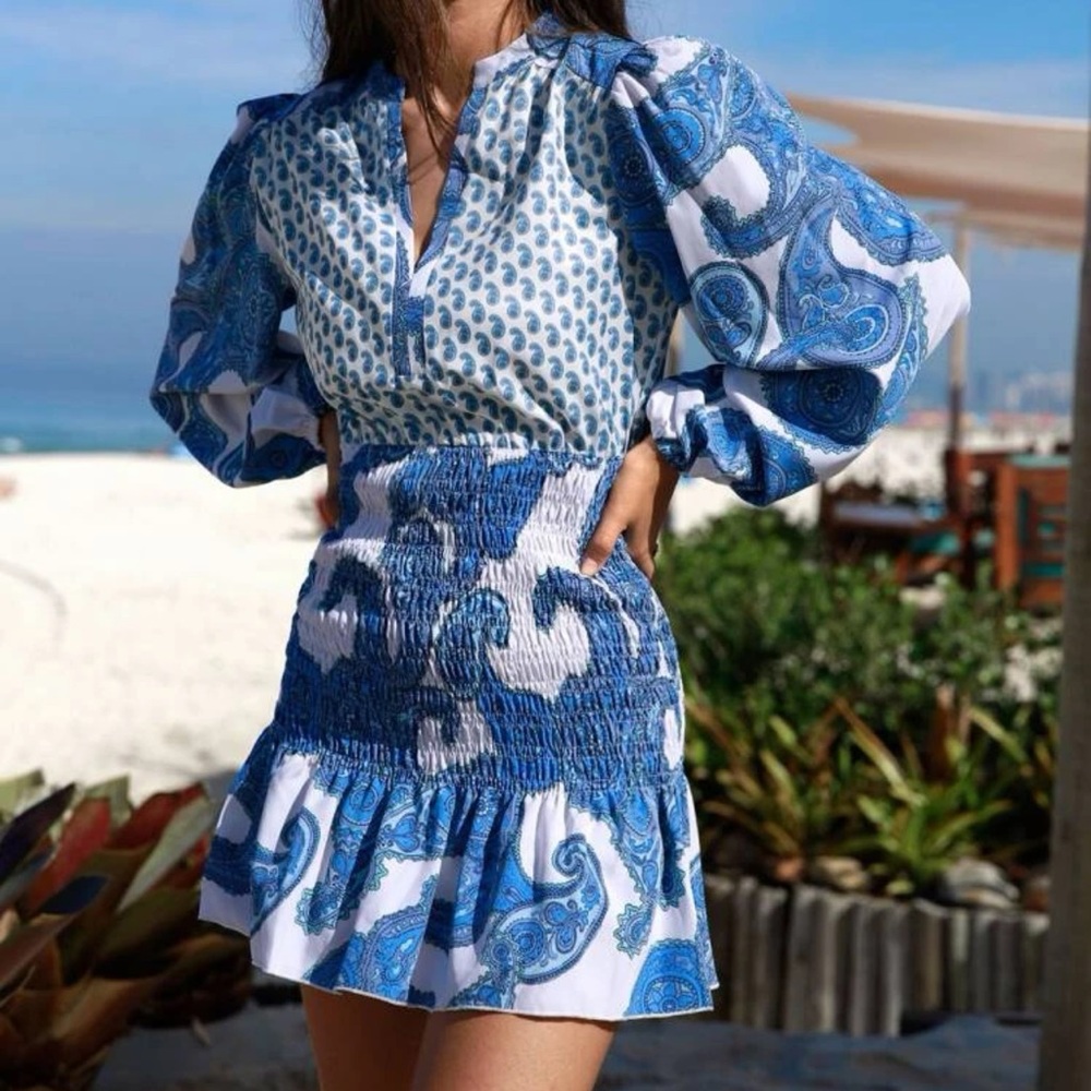 Ruffle hem popover dress